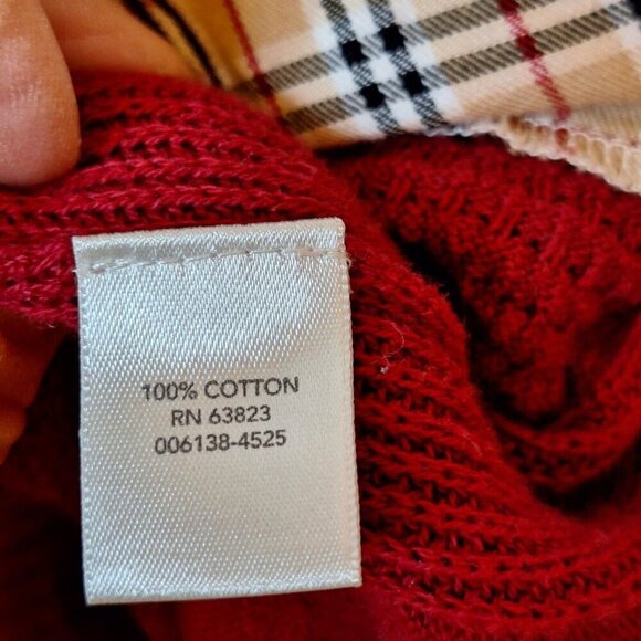 Christopher & Banks Womens‎ Size L Pullover Sweater Red Twofer Look Mixed Media - Picture 12 of 13